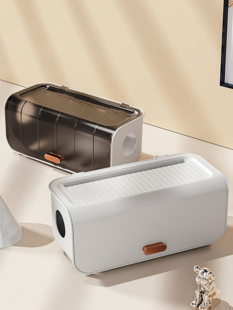 Light luxury plug board storage box power data cable organizing artifact charger desktop socket cable organizer with lid