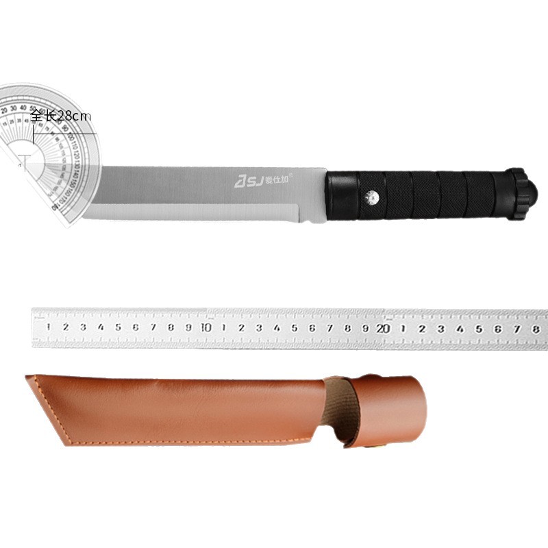 Outdoor Camping Survival Knife Self-Defense Wilderness Survival Tactical Straight Knife High Hardness Knife Stainless Steel Outdoor Survival Knife