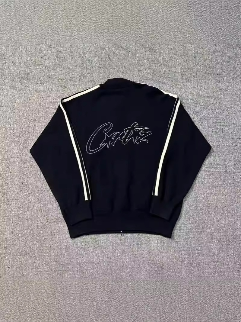 Cross-border e-commerce beauty tide new letters street men and women loose casual zipper cardigan pull-edge sweater coat