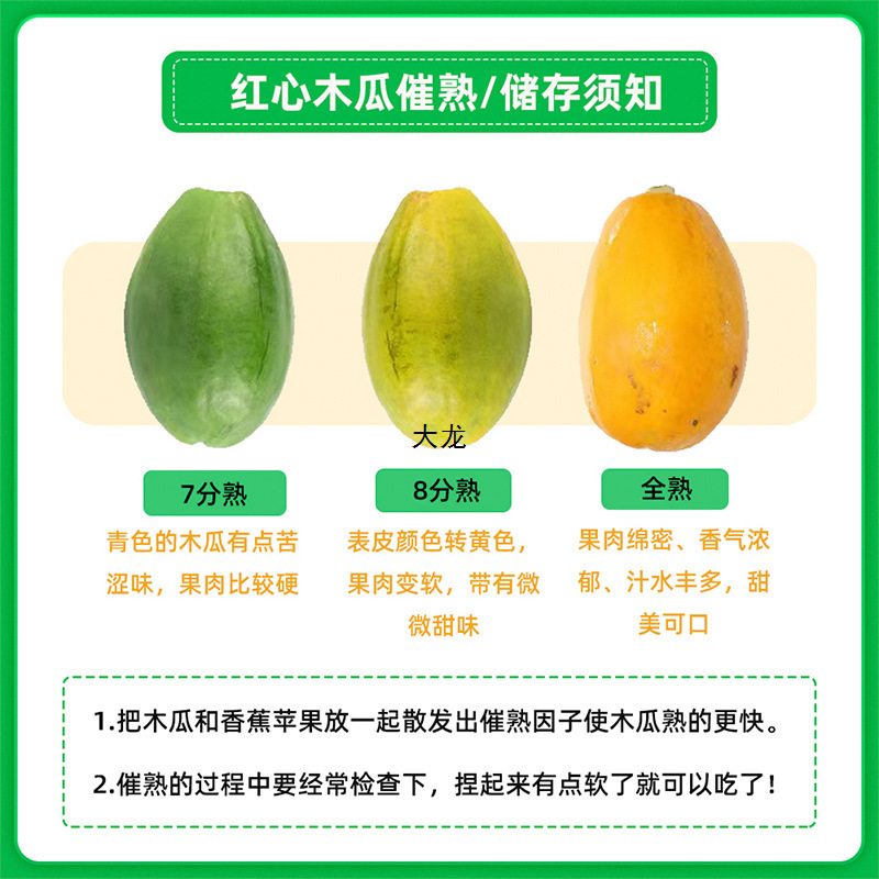 Guangxi Red Heart Rock Sugar Heart Papaya Fruit Fresh from the Source, Free Shipping for Full Box, 5kg Pieces, Sweet and Moisturizing