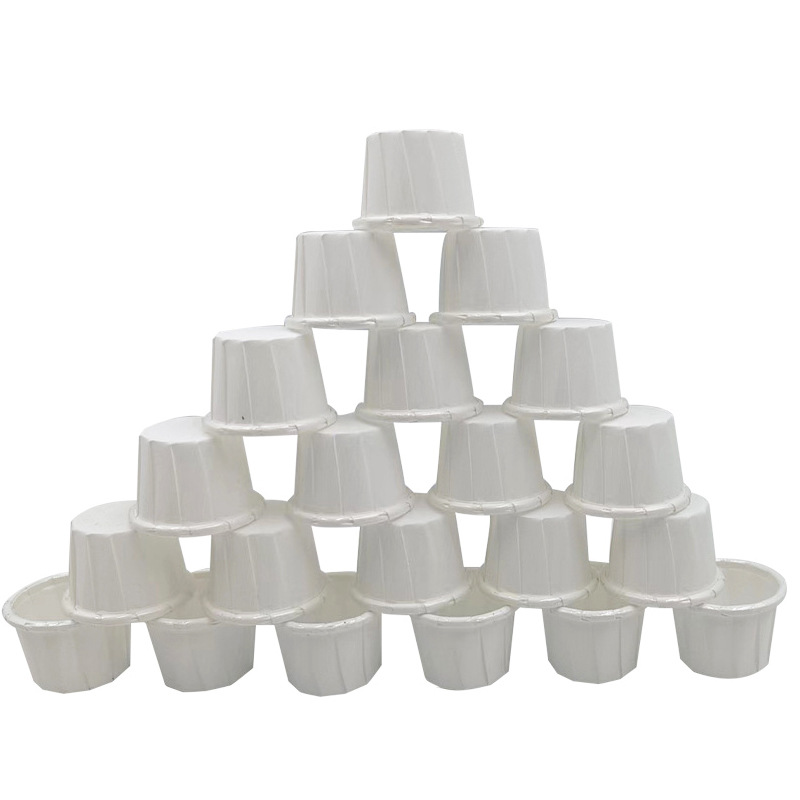 Cross-Border Pure White Cake Paper Cup 0.5 an's Rolled Edge Coated Muffin Cup Commercial Mini Tasting Paper Tray