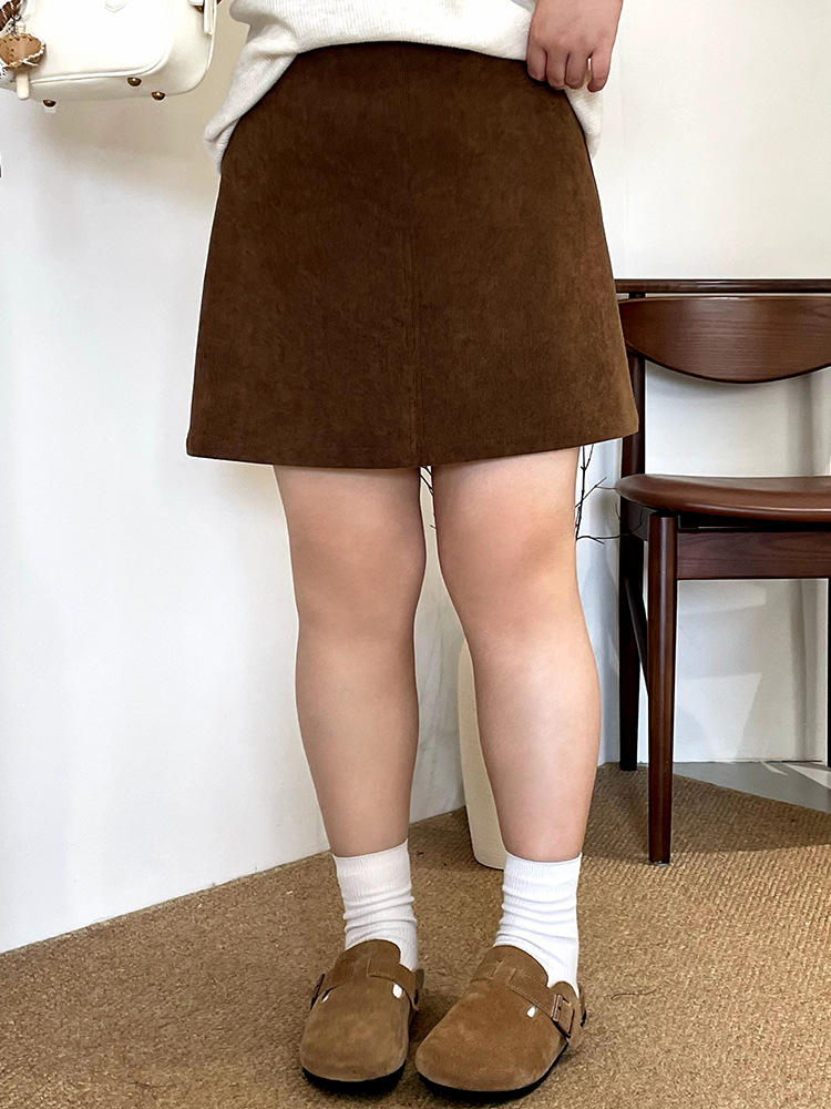 Юбка большого размера, повседневная, универсальная, 2025, осень, прямые вельветовые брюки для женщин, свободная юбка Nq1120