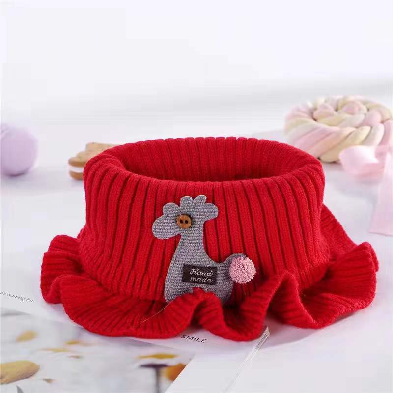 Autumn and Winter Kidsren's Knitted Scarf Baby Scarf Winter Warm and Cute Girls Autumn and Winter Cartoon Neck Scarf Boys and Girls