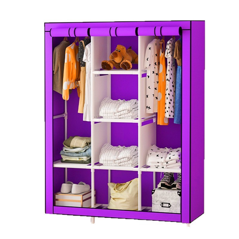 Simple Wardrobe Storage Cabinet for Rental Housing Xiyin Temu Amazon Clothes Hanger Simple and Lightweight Cross-Border Dust-Proof Wardrobe