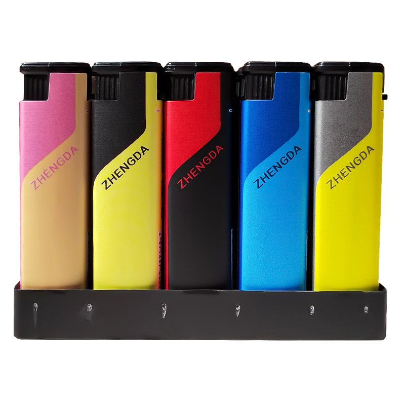 Manufacturers provide Zhengda paper-wrapped electronic ignition windproof lighters retail and wholesale inflatable high-value thickened models