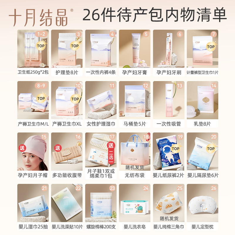 October crystallization package yet to be admitted to the hospital full set of mother and child combination autumn postpartum practical monthly supplies pregnant women winter