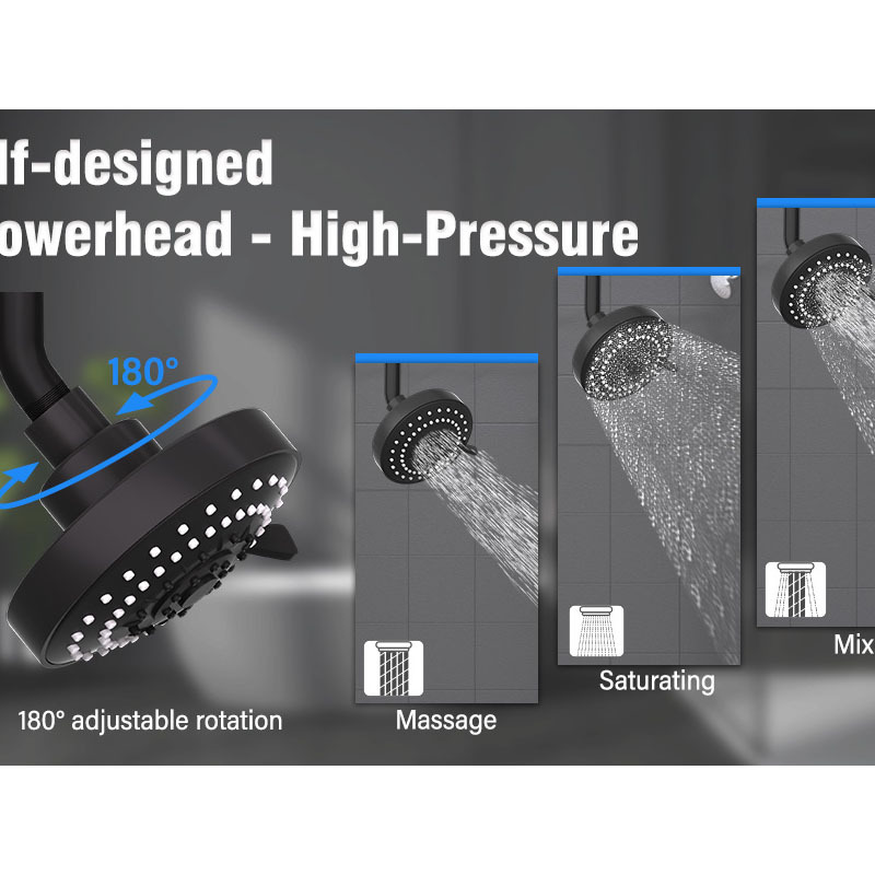 Cross-Border American Concealed Shower Head Complete Set of Socket Extension Rod Bracket Stainless Steel Handheld Shower Head Set