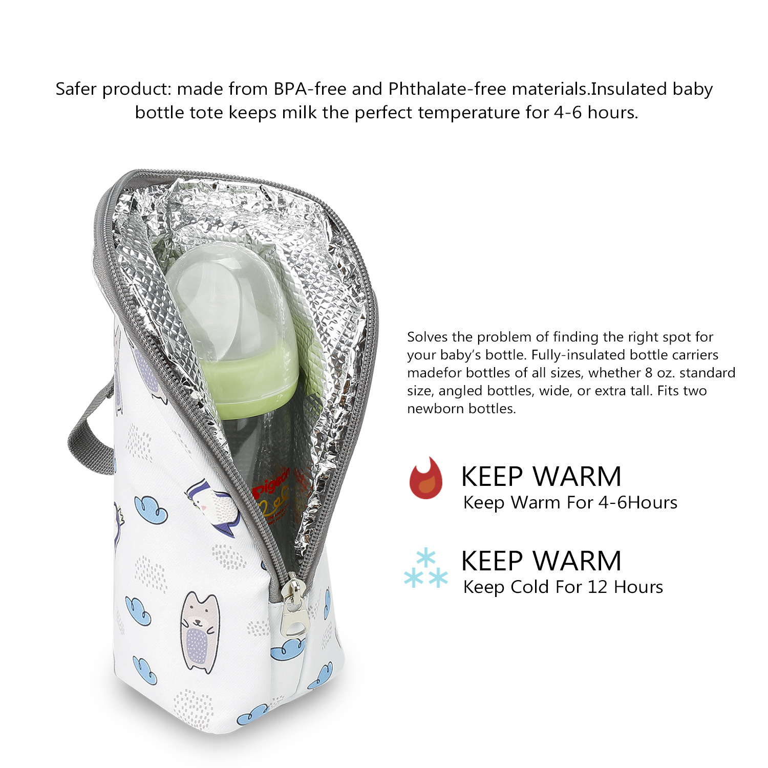 CPC portable milk bottle bag aluminum mold insulation Mummy bag accessories diaper bag