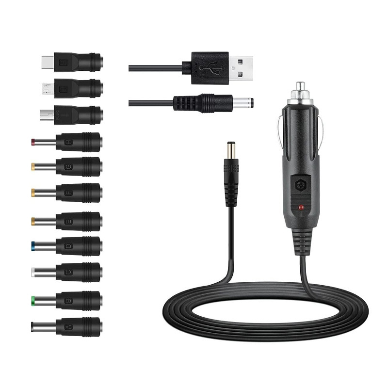 Charging adapter 5.5 * 2.1DC to DC5.5 * 2.5 and 5521 male USB cable cigarette lighter 11-in-2 suit