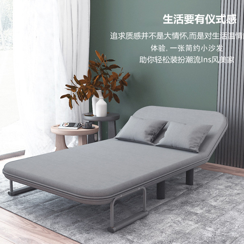 Folding Sofa Bed Dual-Purpose Iron Sofa Bed Small Apartment Living Room Lazy with Armrest Simple Retractable Folding Sofa