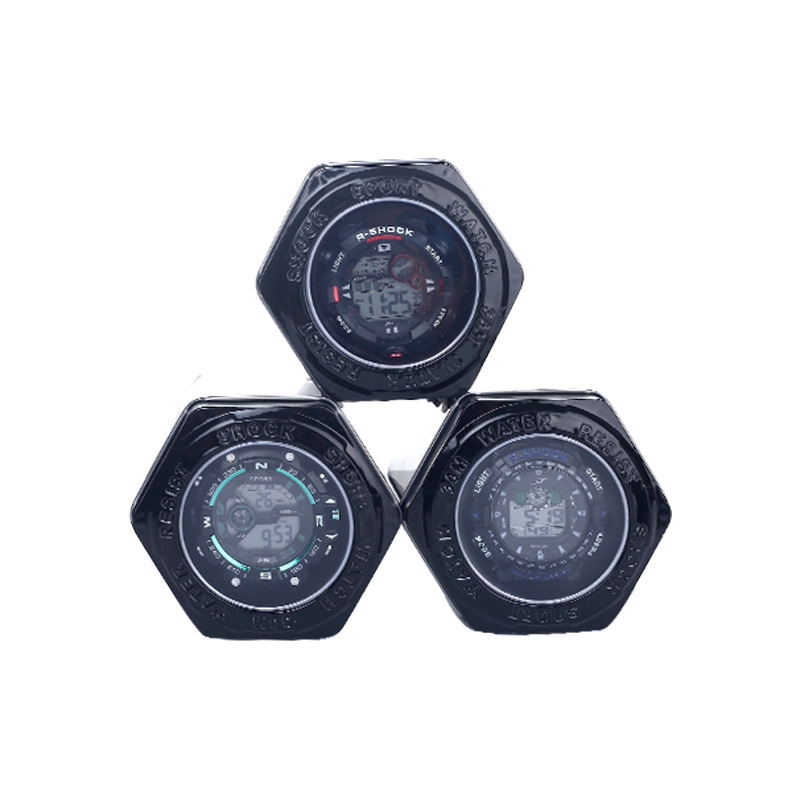 Black Hexagon Iron Box Sports Watch Packaging Box Gift Storage Box Wristwatch Gift Box logo