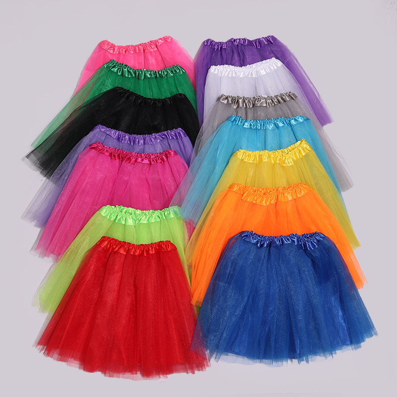 Лучшие продажи юбки ТУТУ для детей, трехслойная сетка с подкладкой из сатина, юбка для танцевальной группы