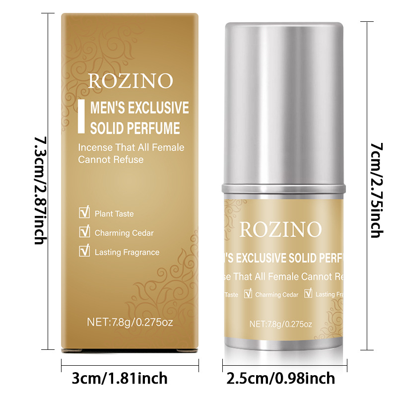 [Cross-Border] Rozino Cedar Deodorant for Men and Women with Long-Lasting Fragrance Portable Solid Perfume Portable Deodorant