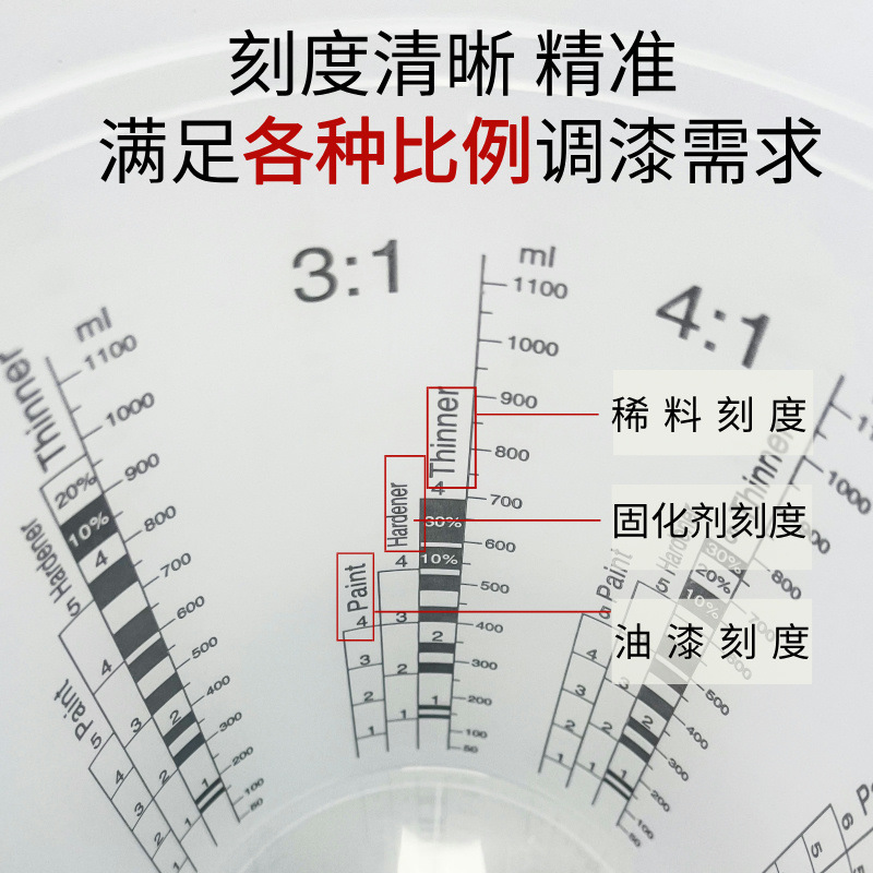Disposable wash-free paint cup with scale color cup sealed with lid paint container large capacity measuring cup