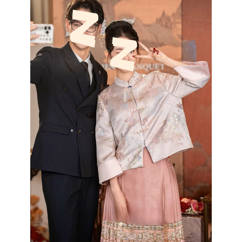 Mantingfang New Chinese Style Wedding Dress Hanfu Set 2025 New Top Engagement Dress Manufacturer Amazon