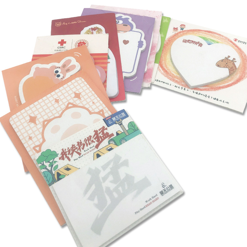 Source Manufacturer Custom-Made Cute Special-Shaped Sticky Notes Cartoon Animation Student Office Sticky Logo Note Pad Custom-Made