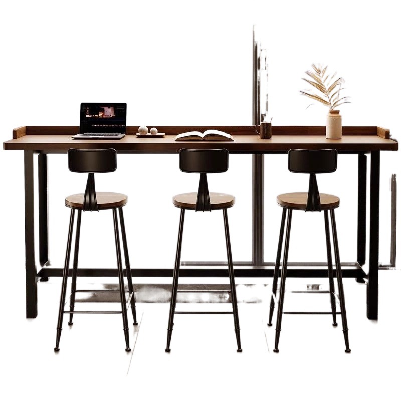 Balcony Home Bar Table Simple Solid Wood Window Long High and Low Foot Long Table High Foot Table and Chair Wall Narrow Table