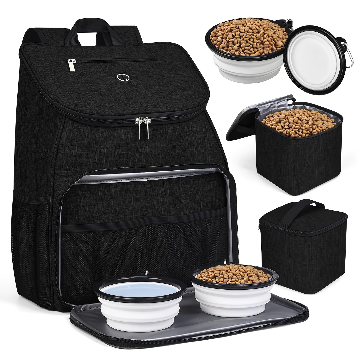 2025 новый кросс-бордерный прочный рюкзак для путешествий с питомцем, 2 складных силиконовых миски