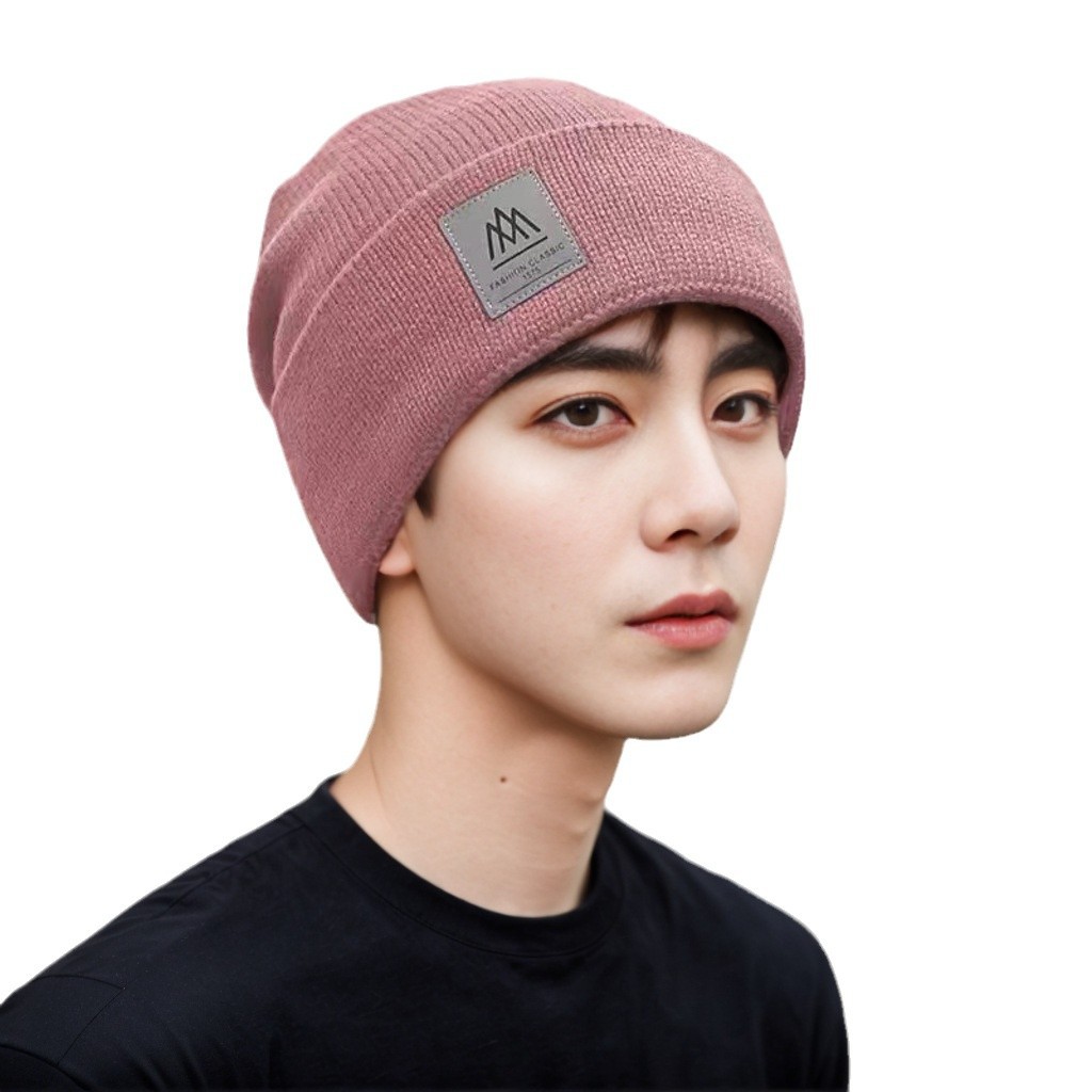 Foreign Trade Hat Men's Winter Windproof Cold-proof Warm Wool Knitted Hat Super Thick Thickened fleece-lined Baotou Cap Big Head