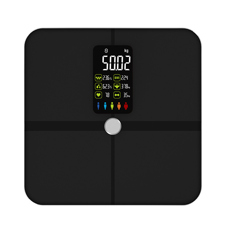 New intelligent bluetooth body fat scale precision body scale household electronic scale weighing instrument large color screen fat measuring weight scale