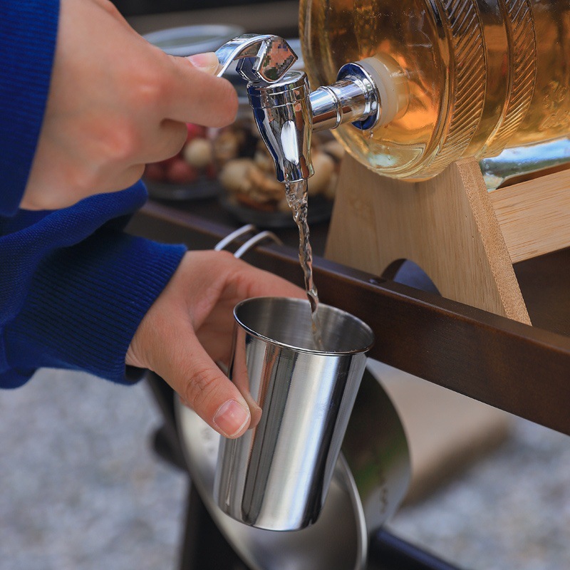 Outdoor Camping Portable Stainless Steel Water Cup Four-Piece Set Travel Mouth Cup Bar Catering Liquor Cup Coffee Cup