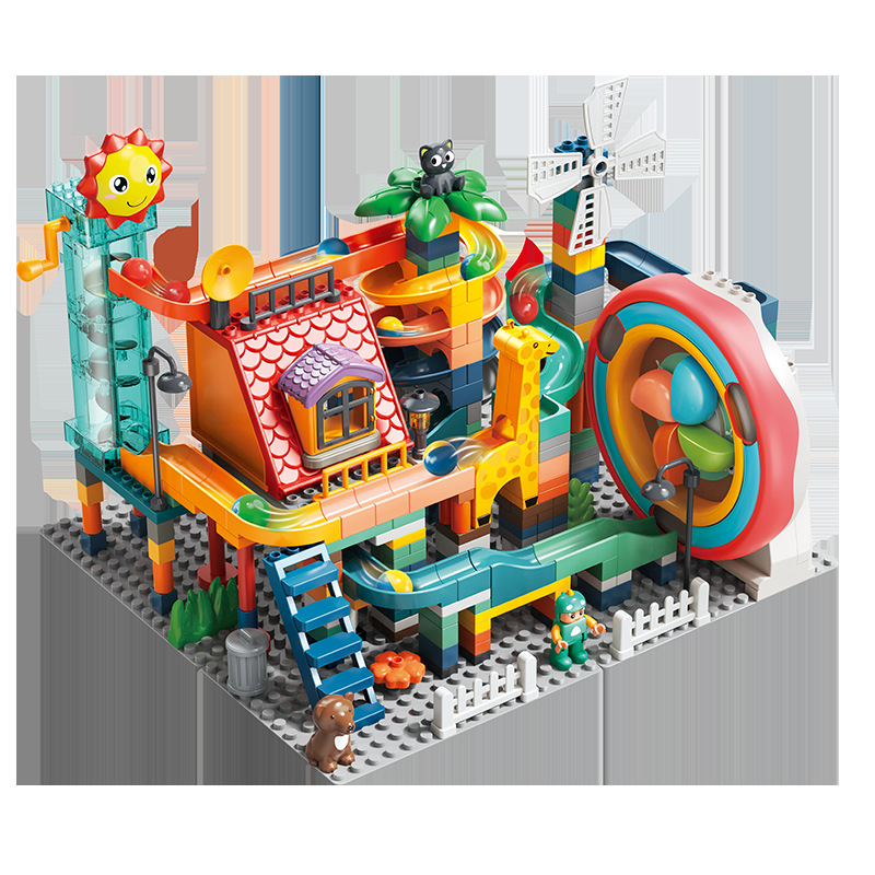 Feile Big Particle Building Blocks Assembled 5 Electric Circulating Ball Slide Ball Track 4 Children's Educational Boys Toys