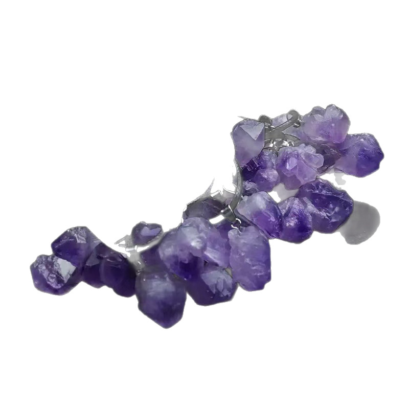 Zhonghuiyi Amethyst Raw Stone Pendant Random Crystal Cluster Pendant Clavicle Chain Women's Crystal Jewelry Wholesale