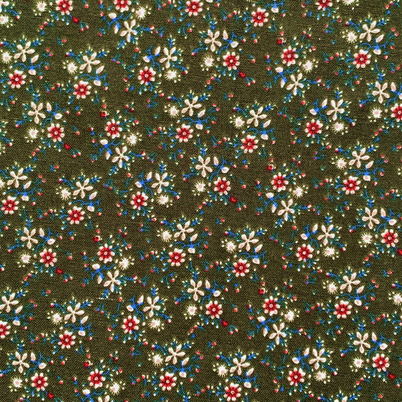 Tricolor floret cotton linen printed fabric robe skirt casual clothing fabric fabric fabric background DIY