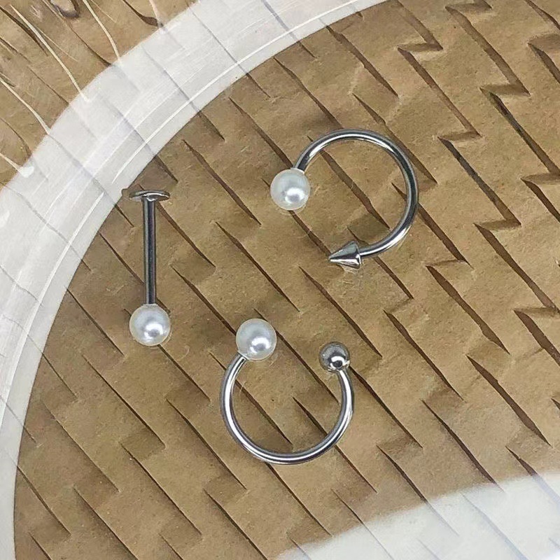 Acrylic tongue nail replacement ball imitation pearl lip nail ear bone nail accessories ball lip ring DIY spare ball puncture jewelry