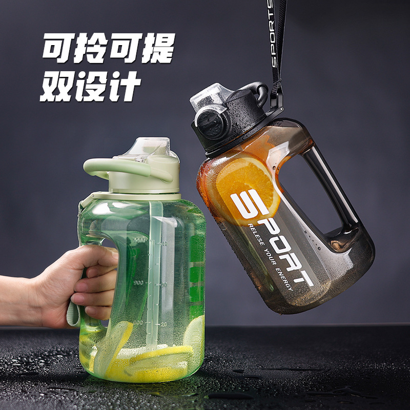 Internet celebrity Ton Cup fitness large capacity sports kettle plastic space Cup ton straw cup ton ton barrel manufacturer