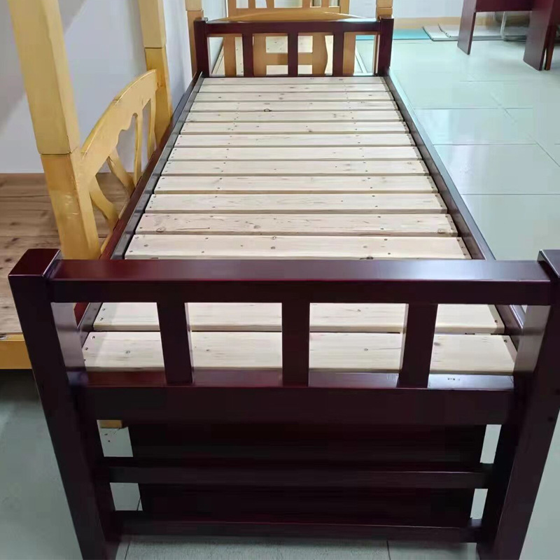 Factory Direct Supply Dormitory Solid Wood Double Bed Single Bed Wardrobe Home Bed Solid Wood Bed Home Bed