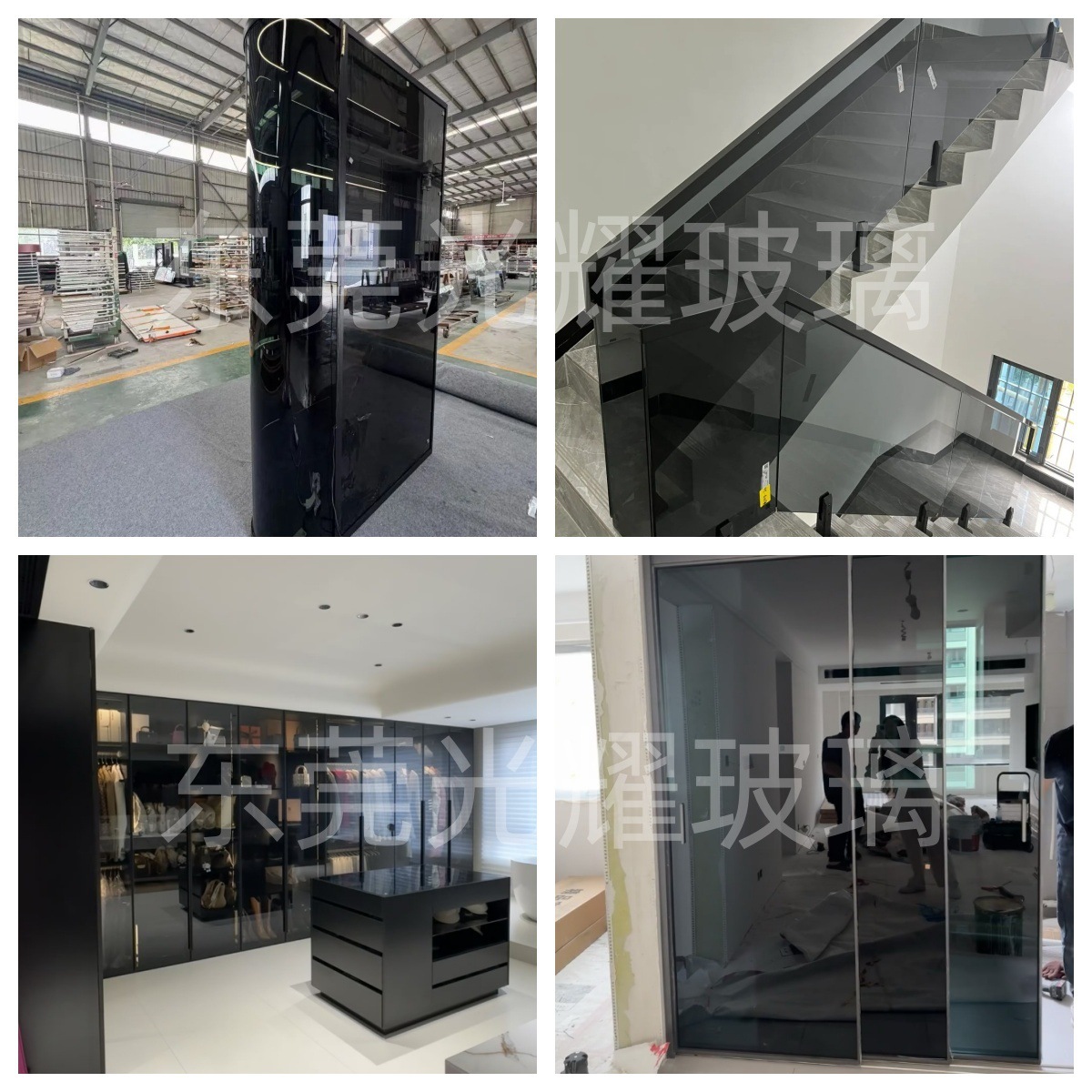 Black Glass Tempered Production 5~12mm Factory Direct Round Rectangular Perforated Frosted Desktop Door and Window Partition