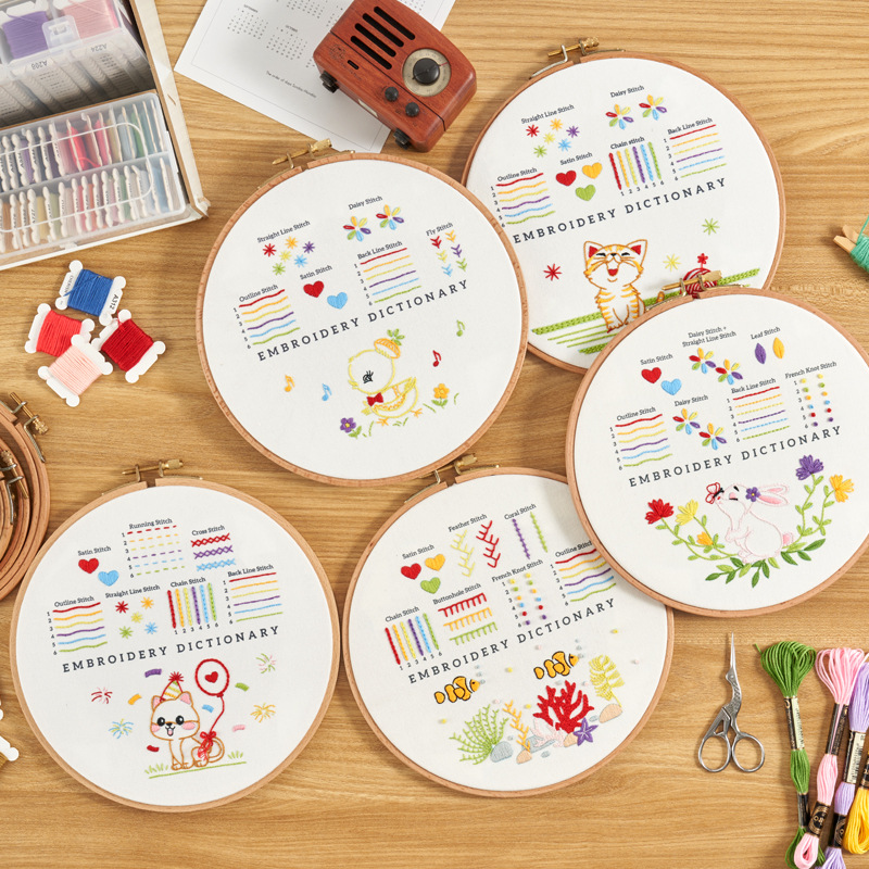 Cross-Border Amazon DIY Embroider Material Package Basic Teaching European Style Embroider Novice Cross Stitch Learning Set