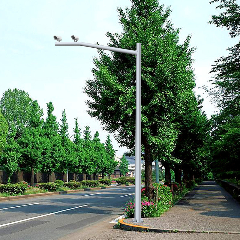 Factory Direct traffic monitoring pole electronic monitoring pole signal pole hot dip galvanized octagonal single arm monitoring pole wholesale