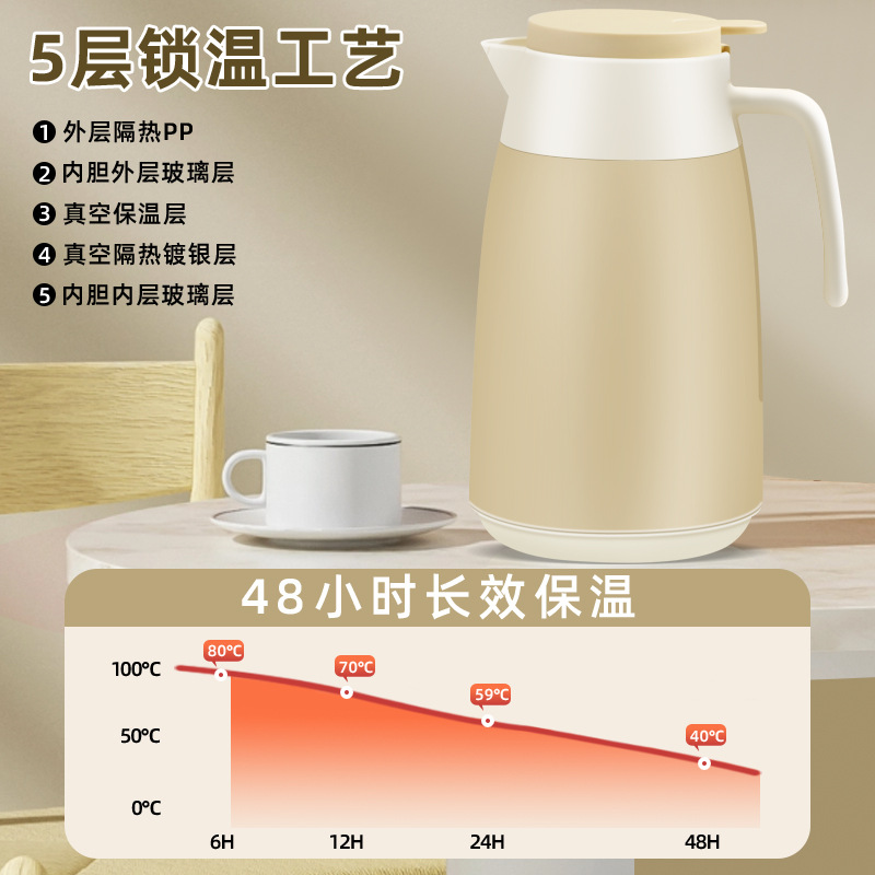 2L Thermos Household Thermos Bottle Large Capacity Thermos Bottle Office Thermos Bottle Student Dormitory Thermos Bottle