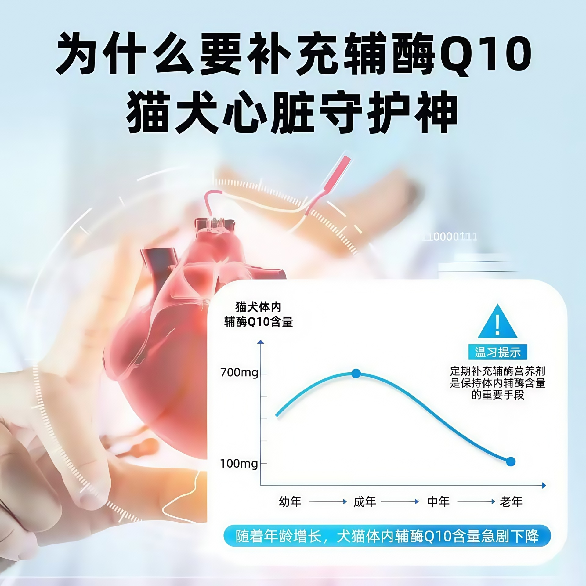 Pet Coenzyme Q10 Tablets Pet Nutritional Supplement Neutral Source Manufacturer for Cats and Dogs