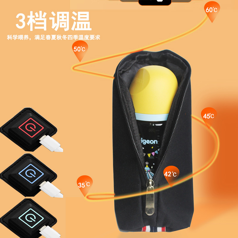 Factory Cross-border Hot Bottle Heating Insulation Set Portable Milk Warmer Out Hot Milk USB Milk Warmer