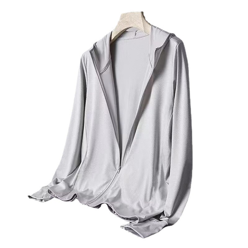 Ice Silk Sun Protection Clothing Men's Thin Couple Clothing 2023 Summer All-match Loose plus size Mesh Breathable Sun Protection Clothing Jacket