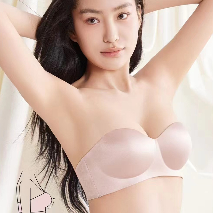 Трехмерный бюстгальтер без косточек, стабильный, без следов, с боковым сбором