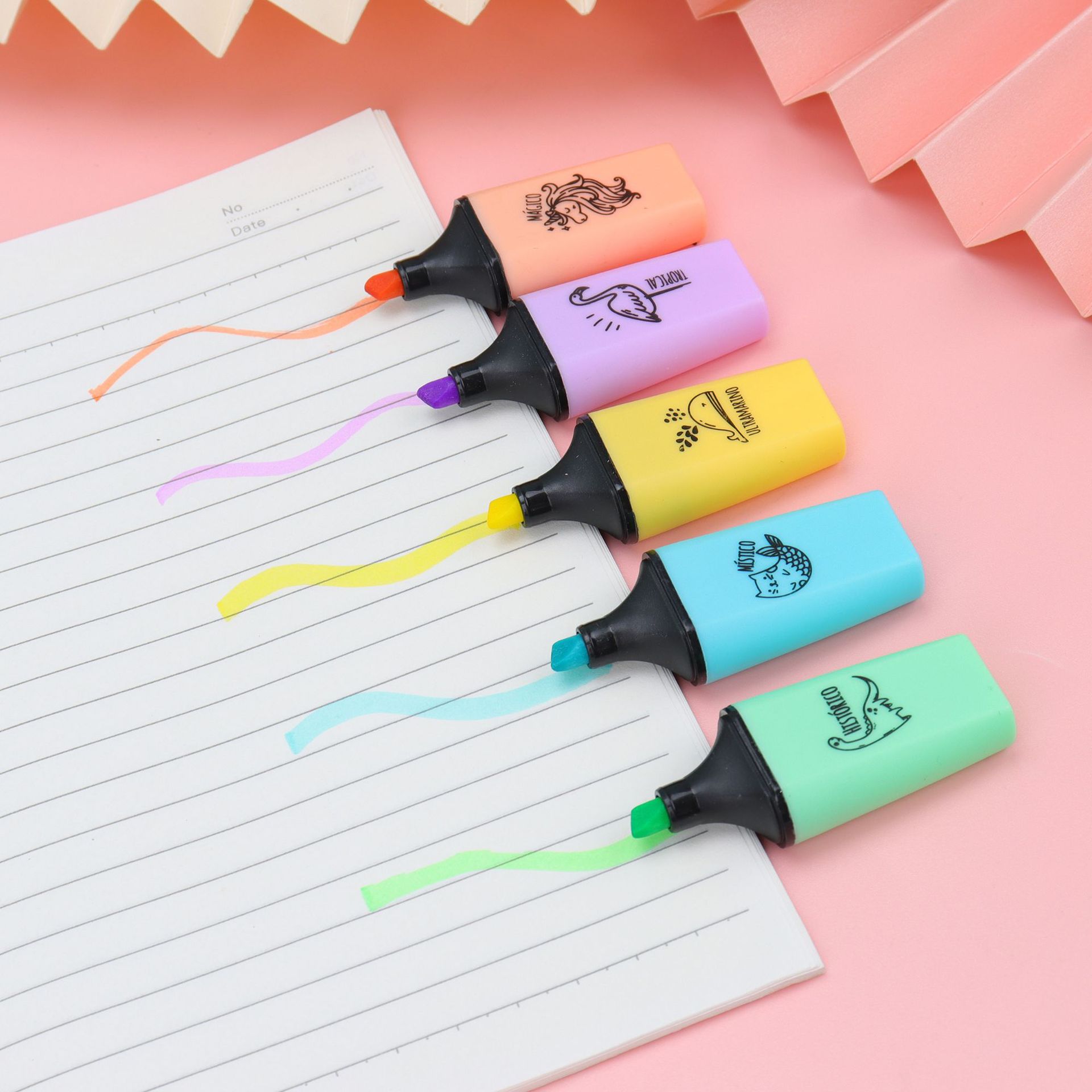 Qixiang Large-Capacity Custom Highlighter Pens, Student Markers for Highlighting Key Points, Oblique-Tip Planner Pens Wholesale