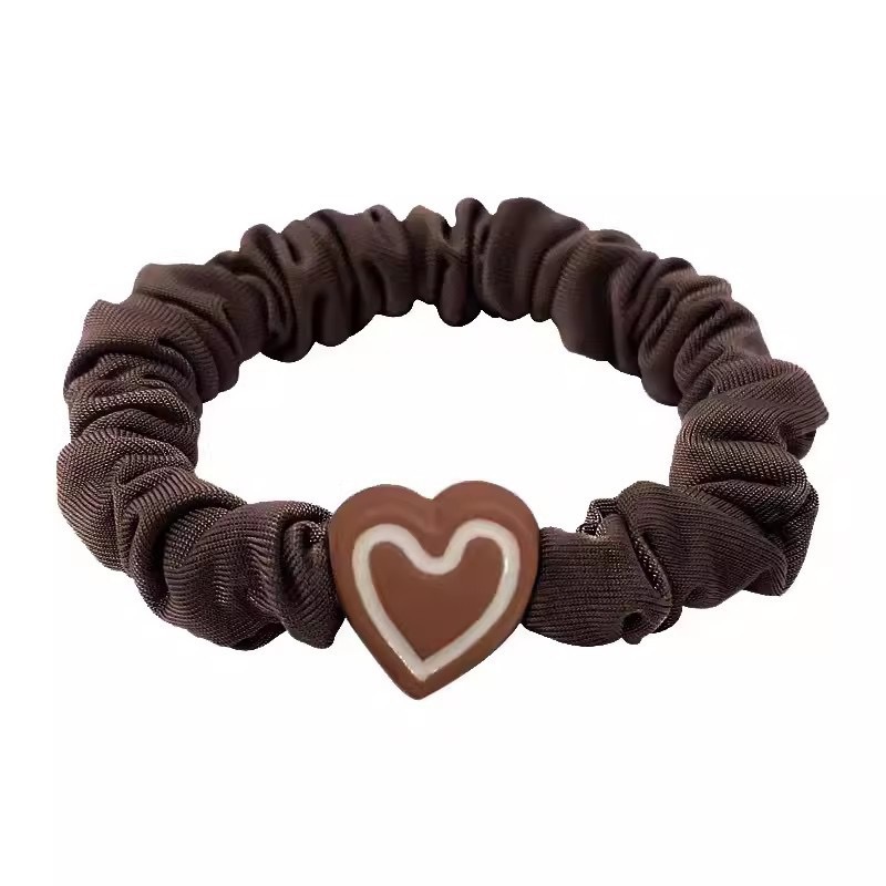 Korean-style simple love hair band high-grade durable hair rope does not hurt hair hair rope tie hair rubber band female hair accessories wholesale