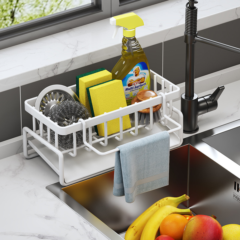 Kitchen Rack Sponge Rack Dishwashing Liquid Storage Rack Rag Rack Sink Drain Rack Drain Basket Countertop