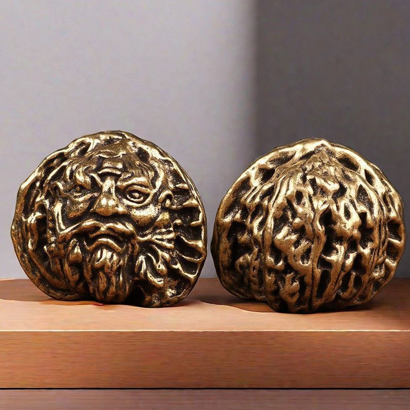 Коллекция и игра, фитнес-орнаменты, домашний настольный чайный питомец из цельной меди с покрытием из ореха