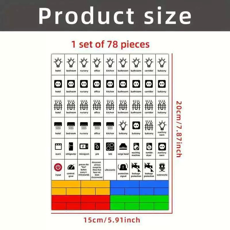 Cross-Border New 2025 Electrical Box Electrical Circuit Breaker Decorative Panel Label Decorative Sticker Self-Adhesive Waterproof