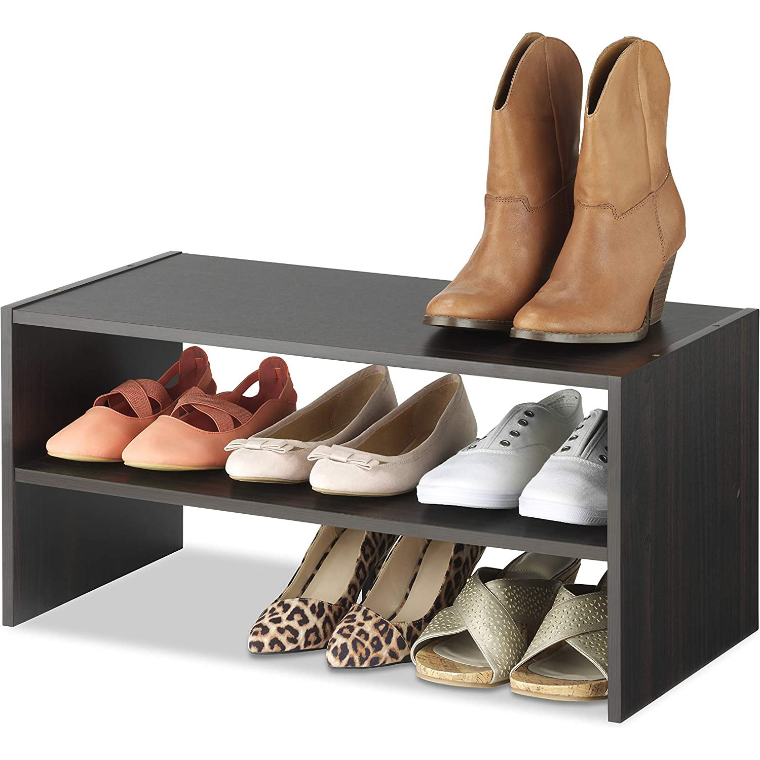 Wooden Shoe Cabinet Simple Double-layer Shoe Storage Rack Home Entrance Door Shoe Cabinet Solid Wood Multi-purpose Shoe Changing Stool