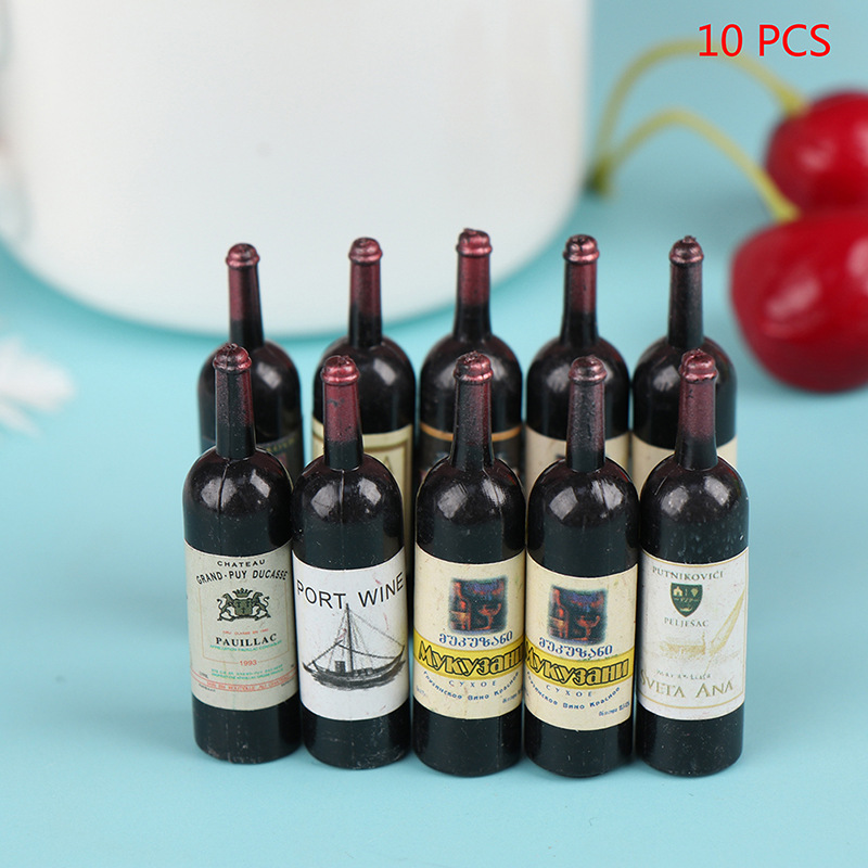 1/12 doll house Mini accessories mini wine bottle set with box simulation drink model toy