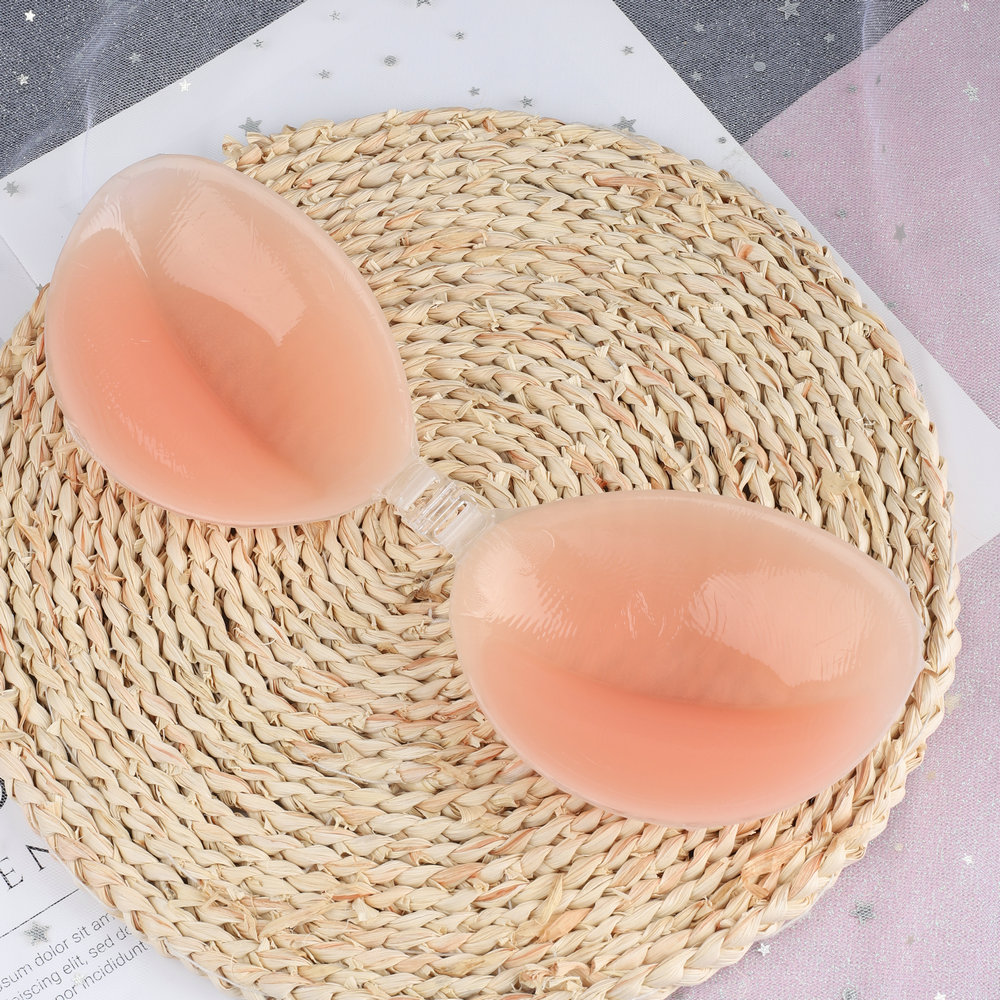 Factory Price Wholesale Silicone Bra Invisible Bra Underwear Double 4 Times Three-Dimensional Foaming Light Breast Sticker Invisible