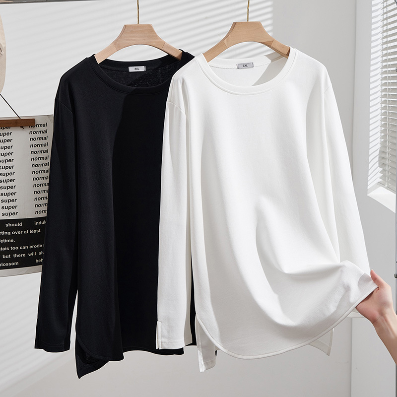 Футболка для полных девушек, свободная, стройнящая, осенний специальный, пальто большого размера 200 кг S5567