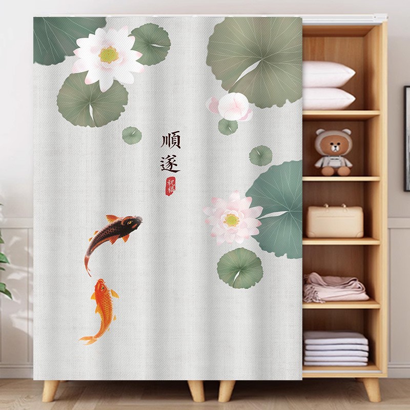 No-Drill Cabinet Door Curtain for Shoe Cabinet, Wardrobe Door Curtain, Dustproof Cloth Curtain, Kitchen Cabinet Clutter Concealing Curtain