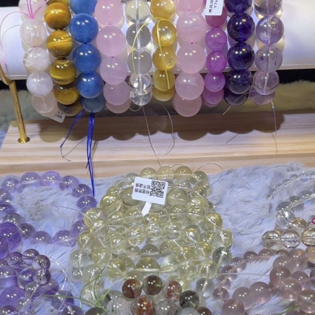 Natural Pink Crystal, Golden Rutilated Quartz, Green Phantom Crystal, White Crystal, Red Resin Flower, Yellow Tower Crystal, Aquamarine, Amethyst